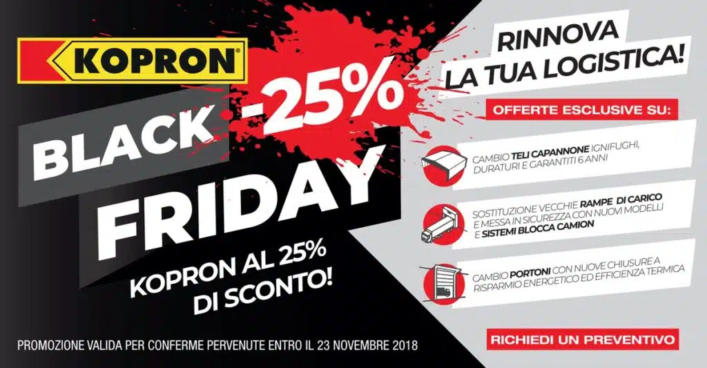 black friday kopron promo rinnovo logistica