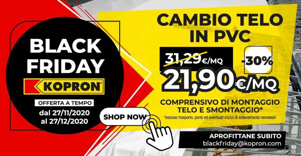 cambio telo pvc blackfriday kopron