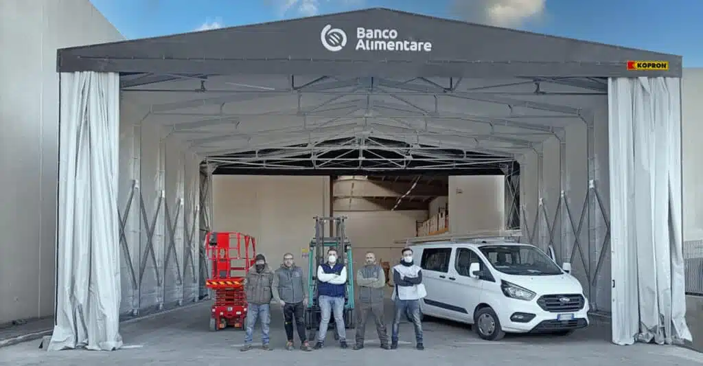 capannone in telo Kopron per Banco Alimentare