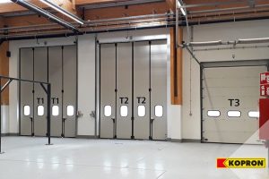 portoni a libro kopron per azienda di trasporti pubblici in belgio