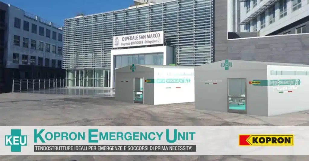 kopron tendostrutture modulari per emergenze sanitarie