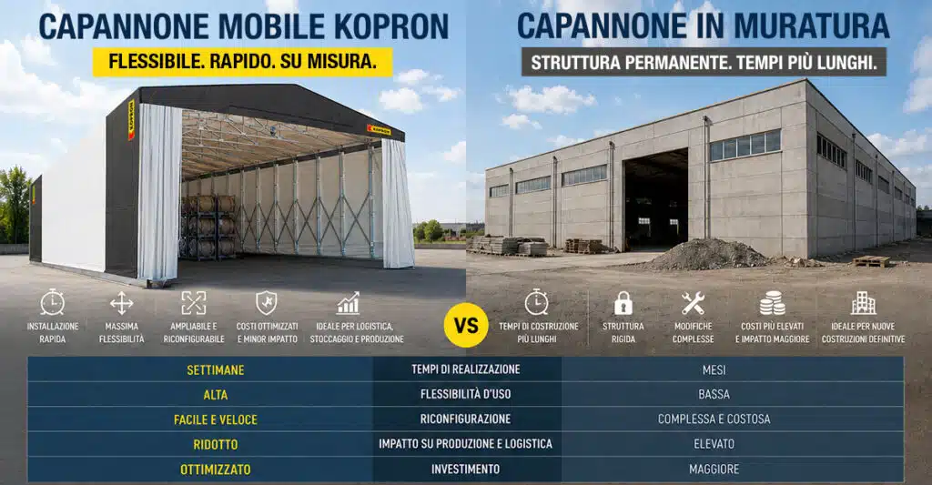 capannone mobile VS capannone in muratura